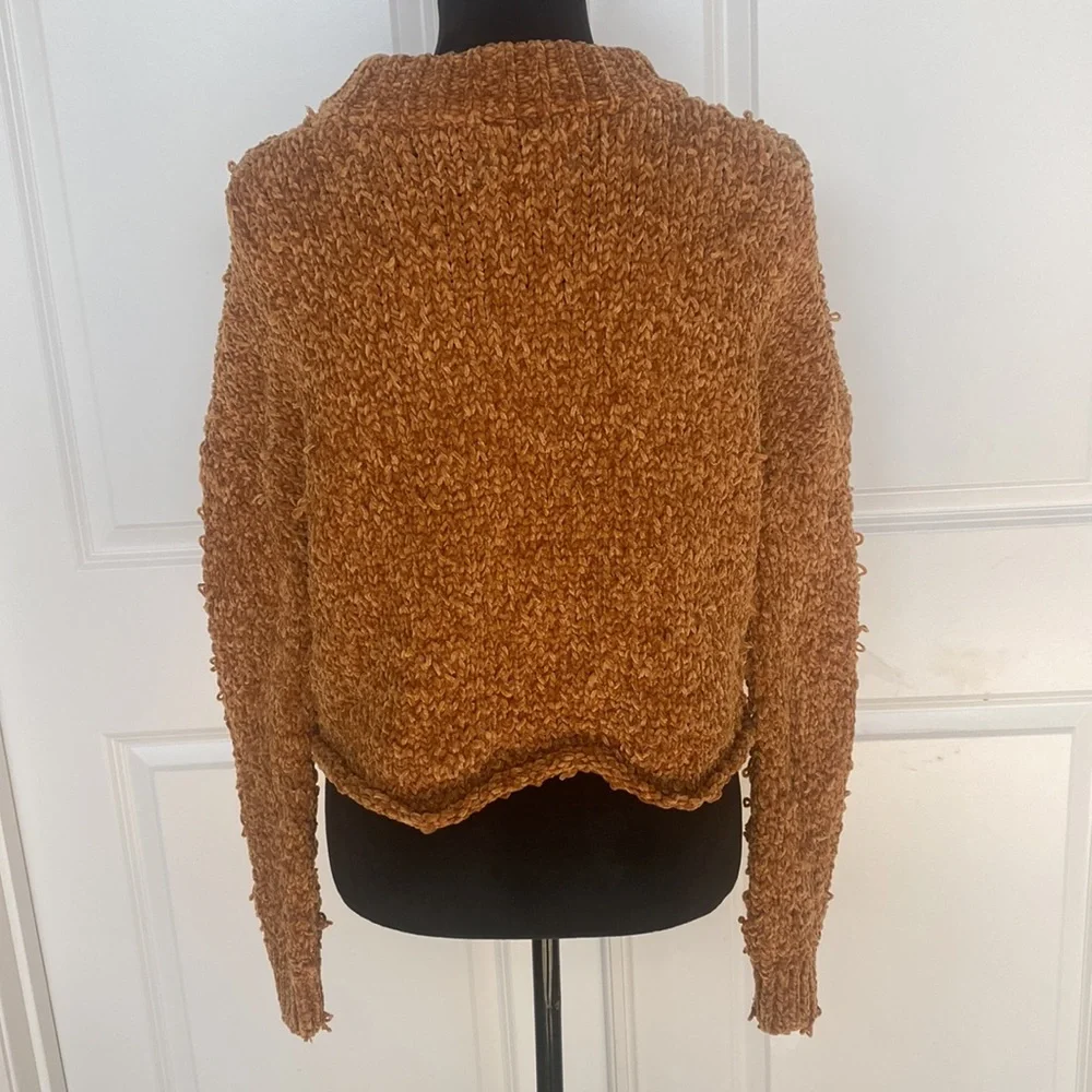 Urban Outfitters Chunky Knit Shabby Chic Pumpkin Color Cropped Sweater